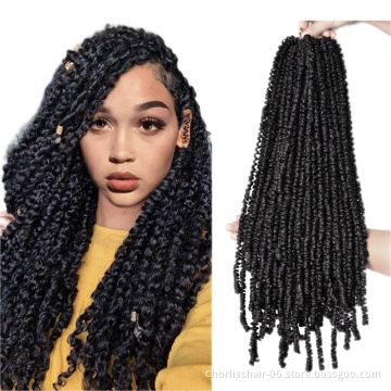 Wholesale Pre-twisted Passion Twist Dreadlocks Natural Synthetic Hair Extensions Afro Water Wave Crochet Braiding Hair For Women